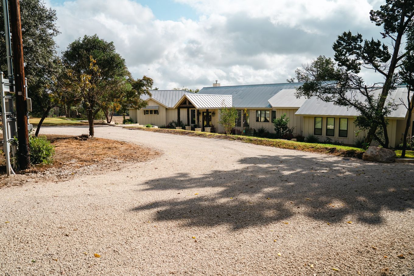 Prepared aggregate surface around a large rural property