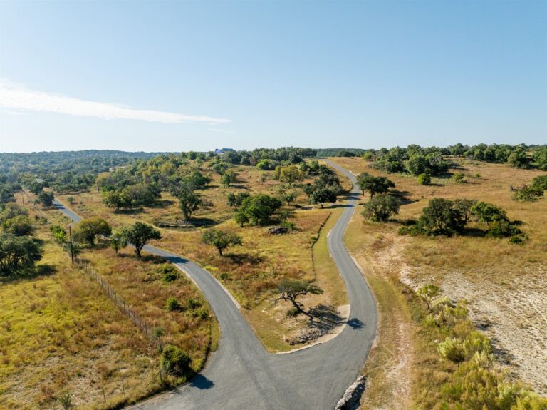 Private asphalt road built by Rafferty Paving in the Texas Hill Country
