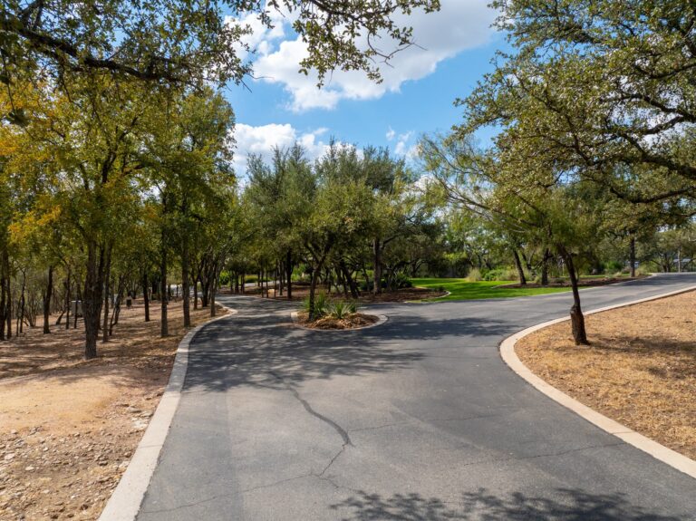 Private asphalt road built by Rafferty Paving in the Texas Hill Country