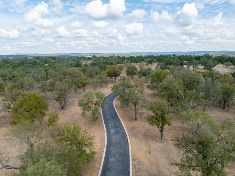 Private asphalt road built by Rafferty Paving in the Texas Hill Country