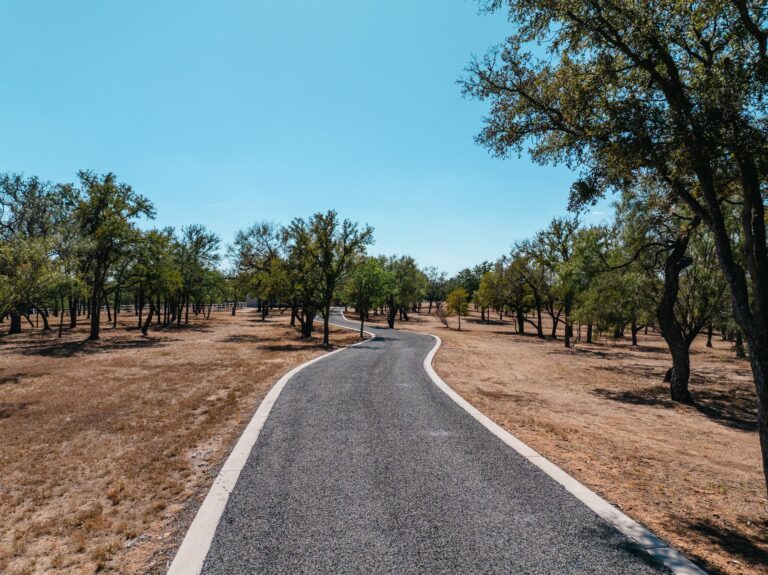 Private asphalt road built by Rafferty Paving in the Texas Hill Country