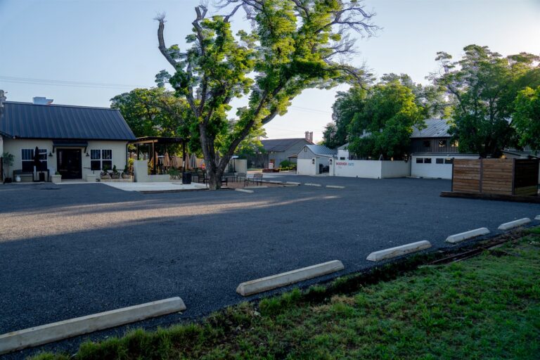 Newly paved commercial parking lot by Rafferty Paving