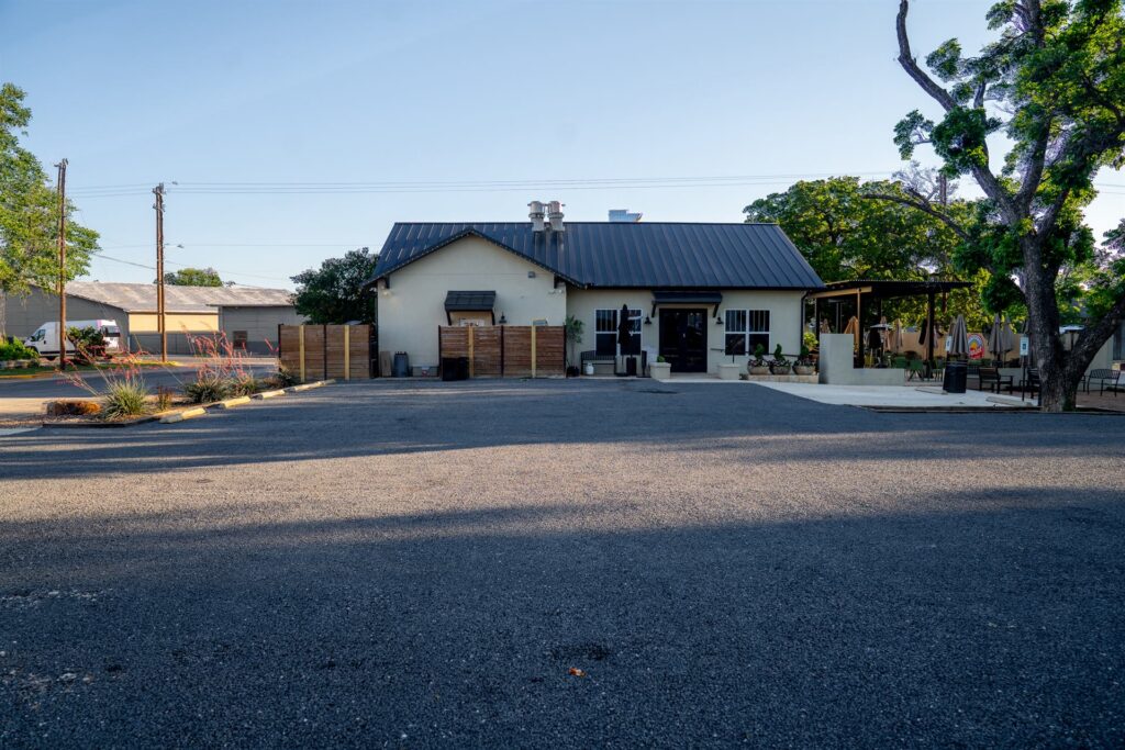 Newly paved commercial parking lot by Rafferty Paving